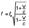 Formula del efecto Doppler relativista